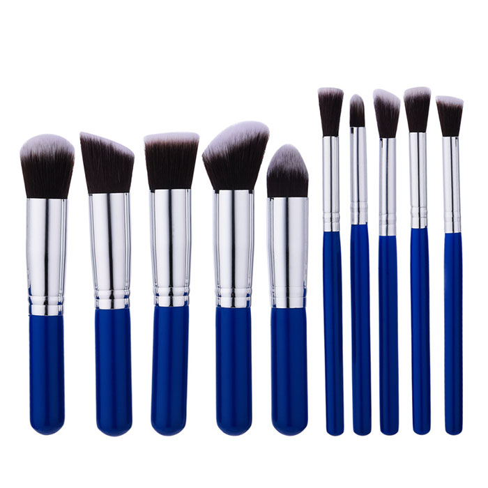 

High quality makeup the blue handle 10pcs makeup brushes make up brush tools free shipping dhgate vip seller