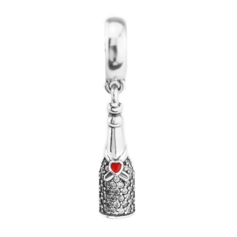 Authentic 925 Sterling Silver Jewelry Celebration Time, Red Enamel Charms Beads Fits Pandora Bracelets For Women-image-405436240
