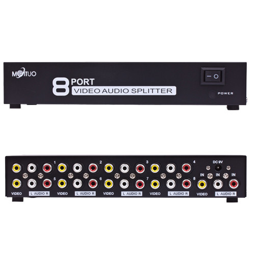 

MT-108AV 8 Ports 1 In 8 Out 8 ways 3 RCA AV Audio Video TV Box HDTV DVD PS-3 Splitter Amplifier