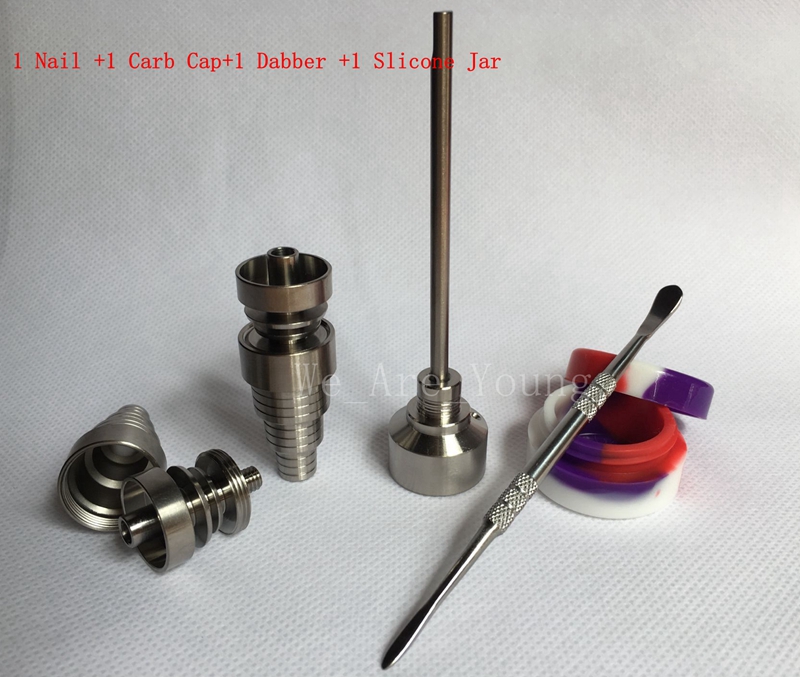 

GR2 Titanium Nail Tool Set Glass Bong Tool Set Domeless 6 in 1 with Carb Cap