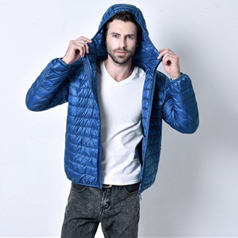 Men Parkas Winter Down Coat 90% White Duck Down Jacket Ultra Light Plus Size Winter Brand Down Jackets Men Hooded Outerwear Coat
