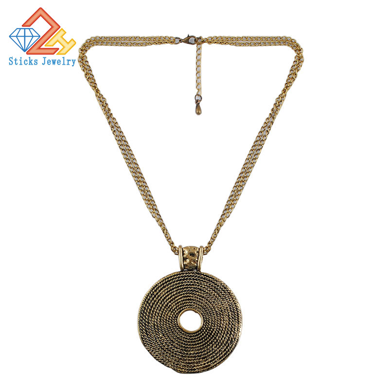 

New Women's Alloy Pendant / Necklace 100% eco-friendly zinc alloy plated gold 1pieces/ lot Large drop shipping