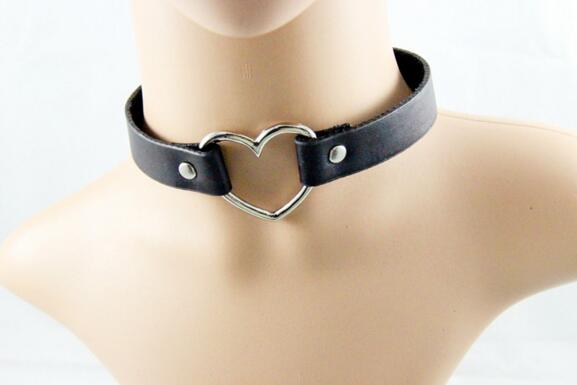 

10pcs/lot Punk Heart Real Leather Choker Necklace For DIY Craft Jewelry Gift W29