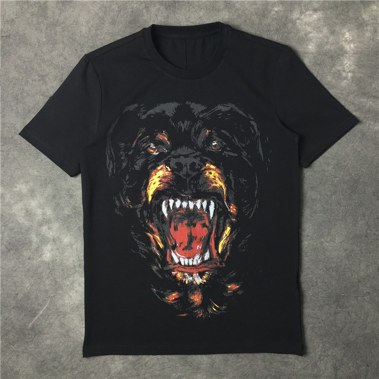 

new men summer fashion tshirts Rottweiler dog print cotton tees black short sleeves tops free shipping