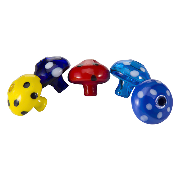 

Mushroom Glass Carb Cap Colorful Caps for 4mm Domeless Banger Nail Flat Bowl Enail Diameter 33mm Bottom 11.6mm