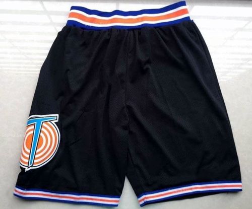 

Mens Tune Squad Jersey Movie Space Jam Shorts NCAA North Carolina Tar Heels College Basketball Wears Color White Black -XXL, Black shorts