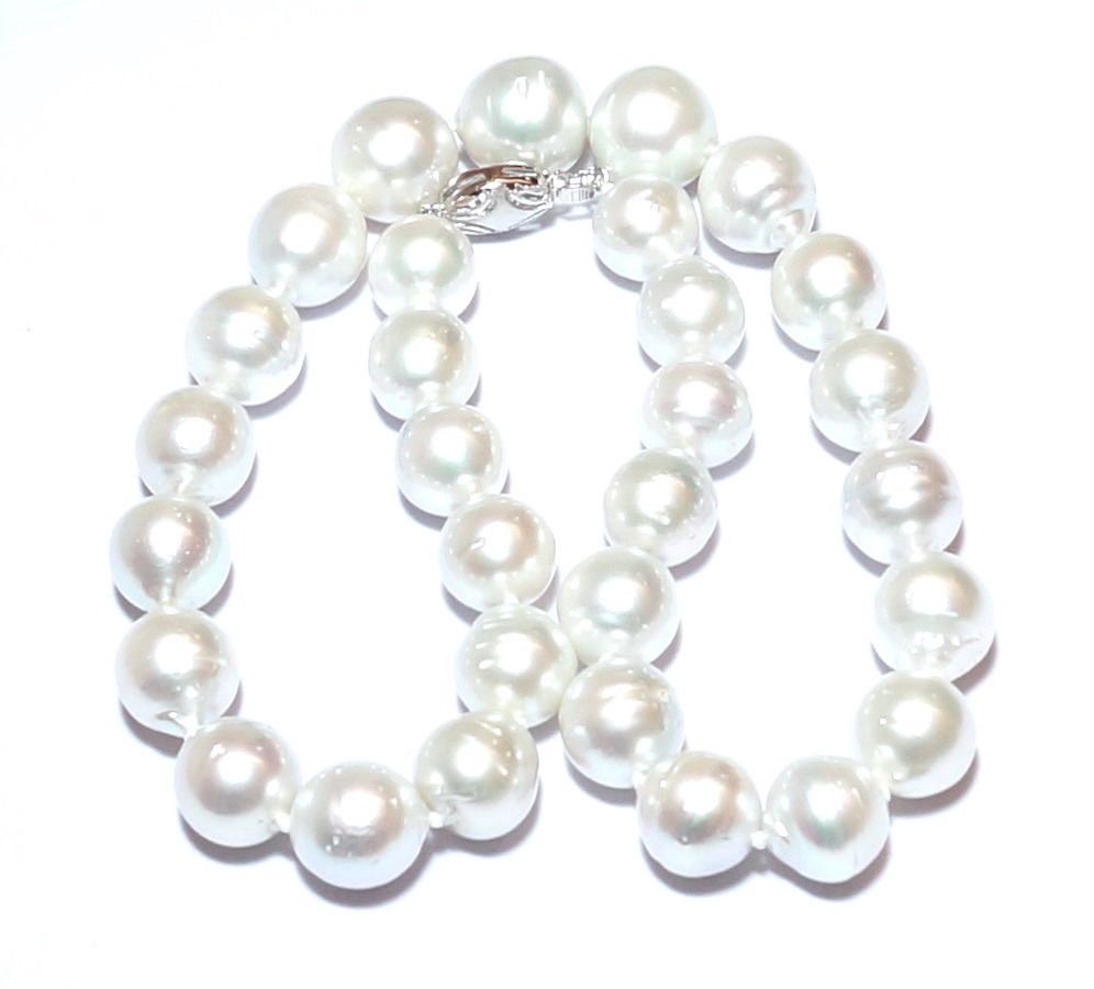 

New Fine Pearls Jewelry Superb Off Round White Australian South Sea 12-14.8mm Pearl