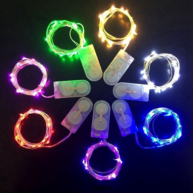 

2M 20LEDs led string CR2032 Battery Operated Micro Mini Light Copper Silver Wire Starry LED Strips For Christmas Halloween Decoration