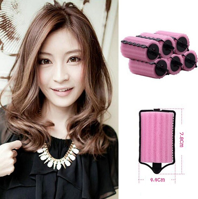 

hair curler Roll roller Soft Sponge Twist Hair Care Styling stick Roller DIY tools harmless safe large pink for women lady girls
