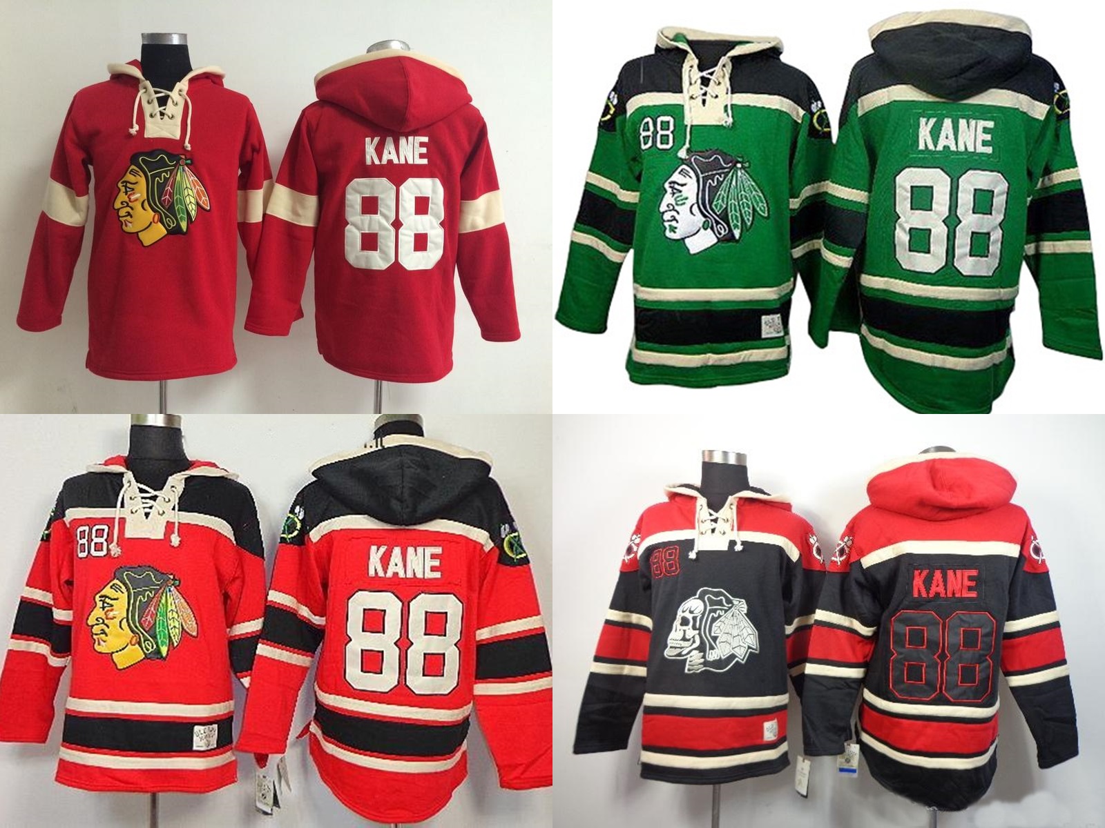 

Wholesale 2016 New Best quality Chicago Blackhawks 88 Kane Lace Rosso LaceUp Maglie Jerseys Red Black Ice Hockey Hoodies, Red2
