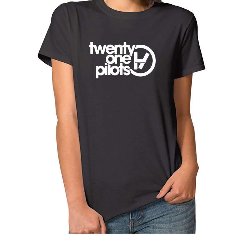 2017 New Fanshion Twenty One Pilots Letters Print Women T Shirt Shirt Top Tee Black White Plus Size For Female