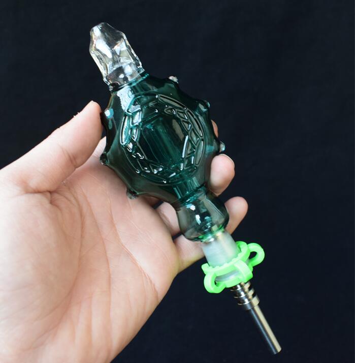 

Wholesale Price tortoise Kit with Titanium Tip 14mm Joint Glass Pipe Dab Straw Cheap Nectar Pipe
