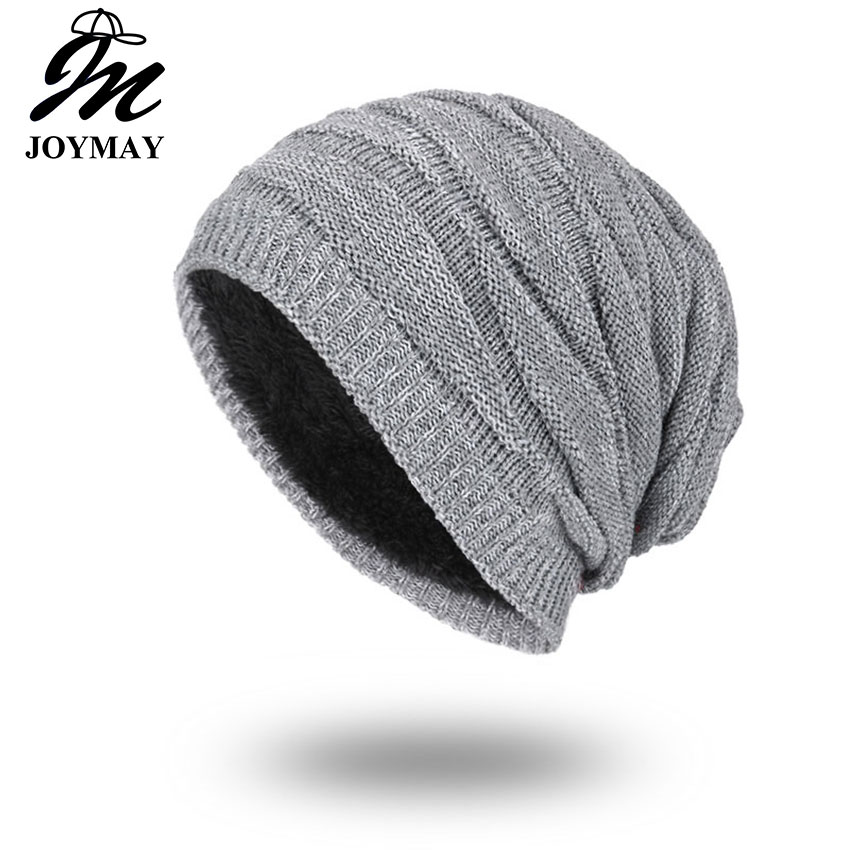 

Joymay Brand Winter Beanies for Men Solid Color Hat Man Plain Warm Soft Skull Knitting Cap Touca Gorro Hats Vogue Knit Beanie WM055, Grey