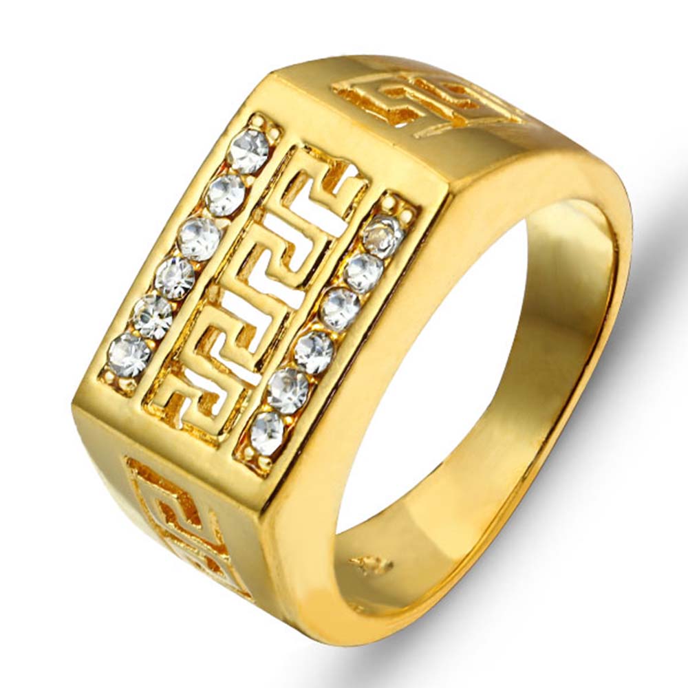 yizhan 2016 Best Gift Gold Plated Men Jewelry Rings #RI100244 Free shipping Party Jewelry Cubic Zirconia man Rings