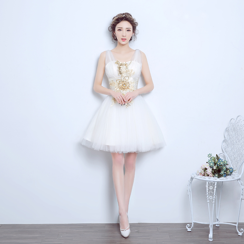 Robe de soirée neuve avec appliques élégantes filles femmes femmes robe de mariée mode courte balle de bal de bal de bal cooming graduation robe