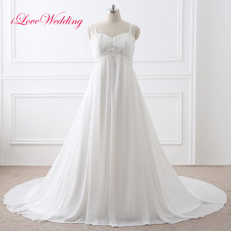 

Vintage Lace Wedding Dresses Appliqued Chiffon Cheap Modest Sheer Spaghetti Straps Plus Size 2017 Women Summer Bridal Gowns, White