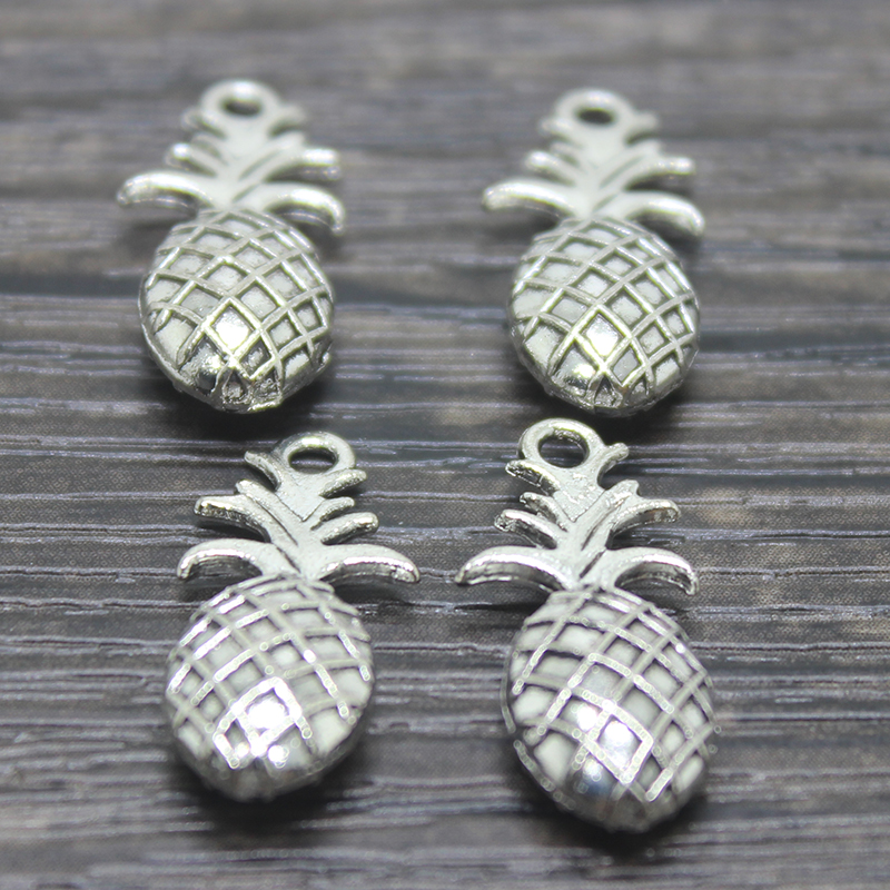

30pcs--23x10mm Antique Tibetan Silver Fruit Charm Ananas Pineapple Charms For Jewelry Making, Bronze;silver