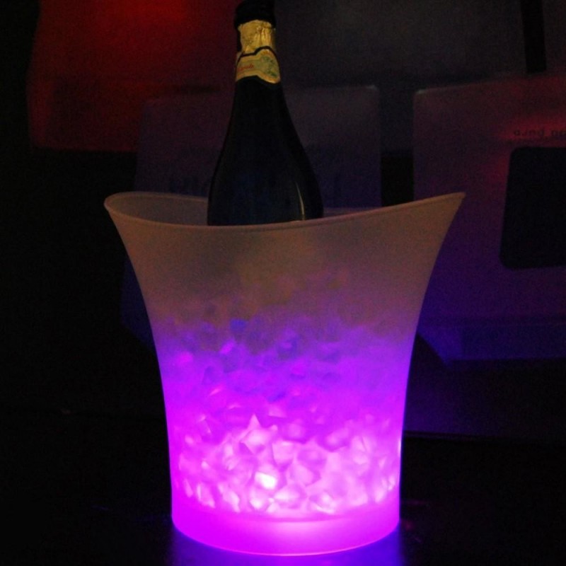 

Bar 5 liters Volume plastic led ice bucket color changing nightclubs LED light ice bucket Champagne wine beer ice bucket Free Shipping