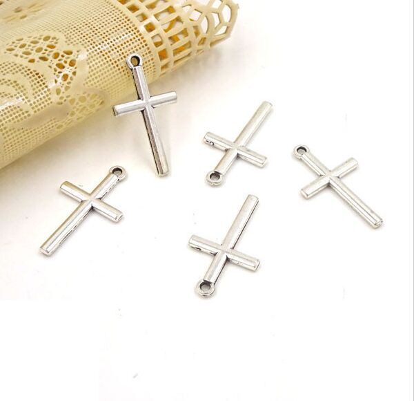 

300pcs/lot Cross Charms Antique silver pendant fit,Vintage Tibetan Silver for Jewelry Making DIY bracelet necklace 23.5x13mm