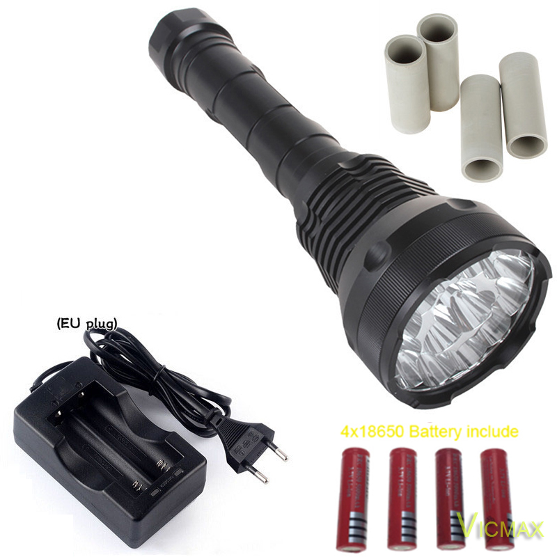 

15T6 Super Bright 18000LM Hunting torch 15 x XM-T6 Waterproof led Flashlight with 4x26650 battery/charger