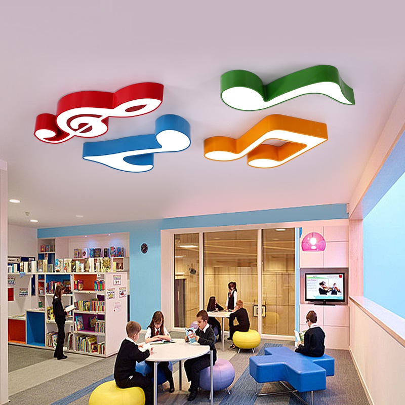 Piano music classroom LED ceiling lamp notes kindergarten cartoon lights children's cartoon molding training courses Lighting-image-404738113