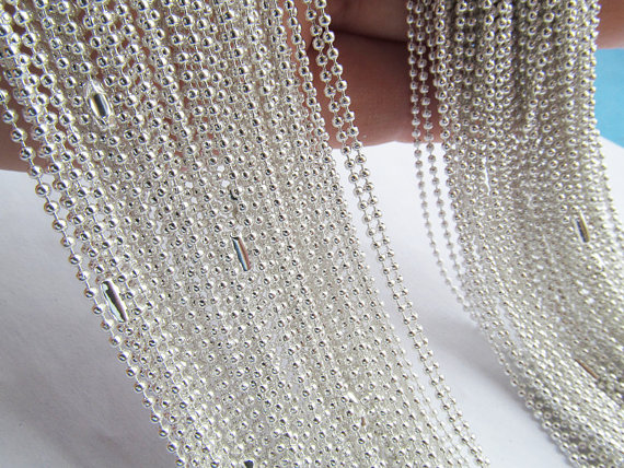 

27.75inch 1.55mm Antique Bronze/Silver tone/Silver Plated/Black/Golden Ball Link Chain Necklace & Bracelet Connector Charm Finding