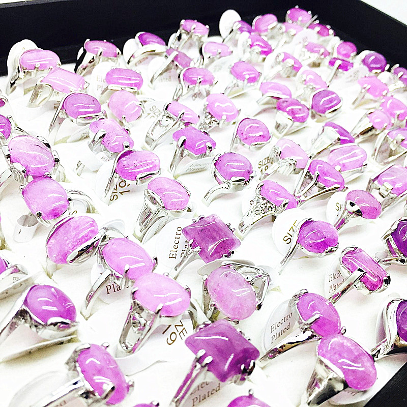 

wholesale bulk lots 50pcs/lot women's fashion purple color stone jewelry rings party gifts brand new