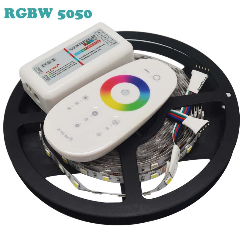 

DC12V RGBW 5050 LED Strip 5M/roll 300Leds 60LED/m, RGBW RGBWW 5050 LED Strip + 2.4G RGBW LED Controller