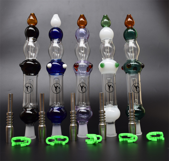 

Hot Selling Mini glass pipes Nectar Collector with Grade 2 Titanium Tip Nail 14mm Inverted Nail Concentrate Pipes Glass Bongs