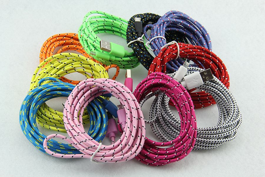 

Wholesale 1M 2M 3M USB Round Fabric Braided Charger Cable Colorful USB Data Cable For iphone 4 4s 4G ipod touch 100pcs/lot