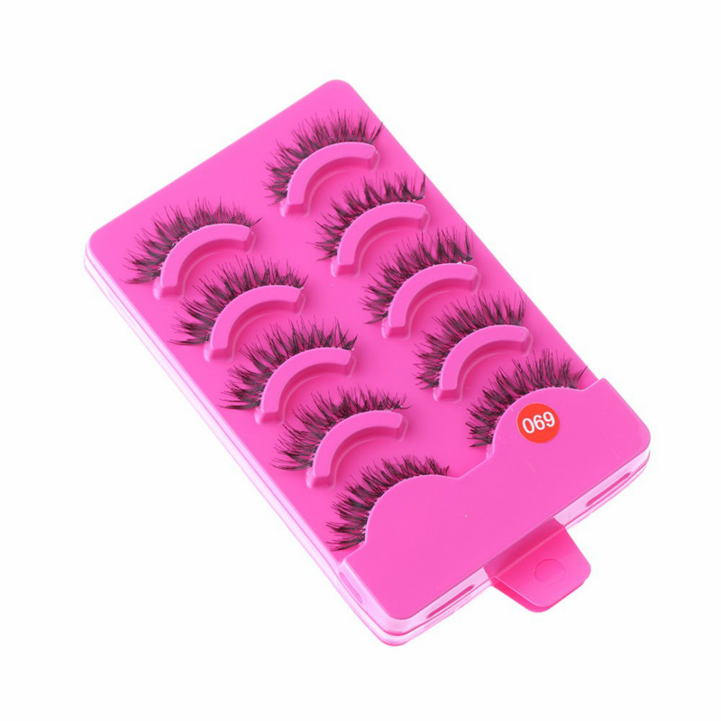 

5 Pairs of Women Lady New Popular Handmade Messy Natural Cross False Eyelashes Black Eye Lashes Cosmetic Makeup Tools
