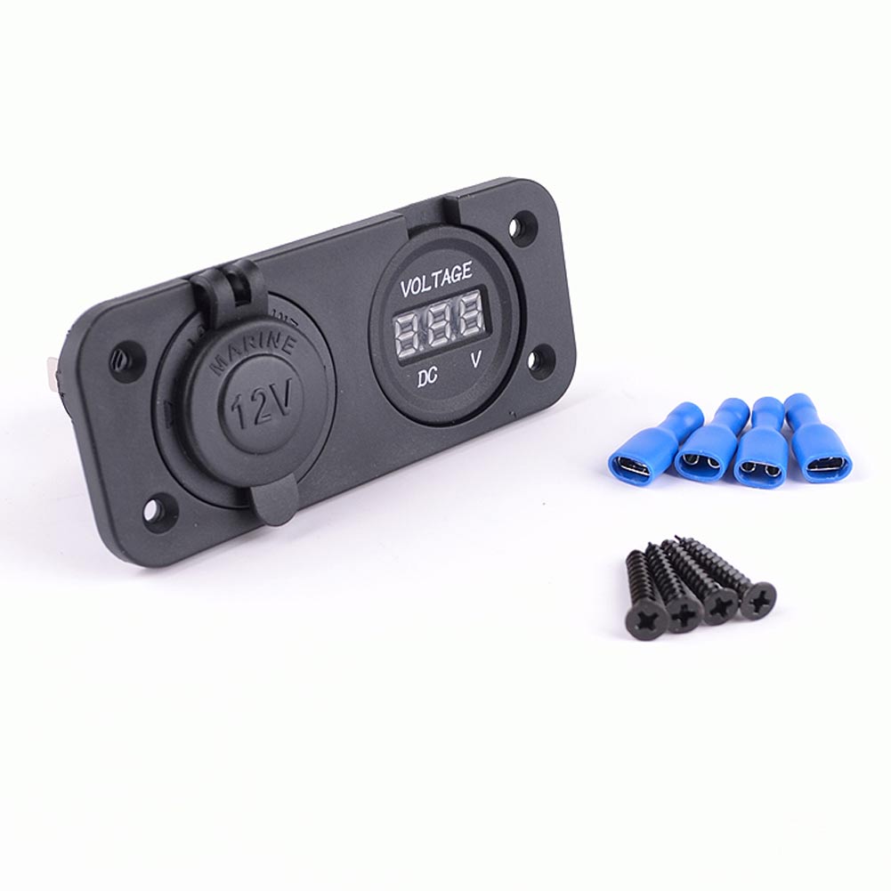 

Guaranteed 100% 12V Charger Plug Motorbike Motorcycle Car Cigarette Lighter Socket Power Outlet Plug And Voltmeter Socket Free Shipping