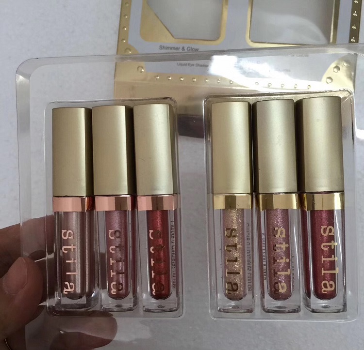 

New Stila Eye For Elegance set Shimmer Glitter Liquid EyeShadow 6pcs Travel Set makeup Glow Eye DHL shipping