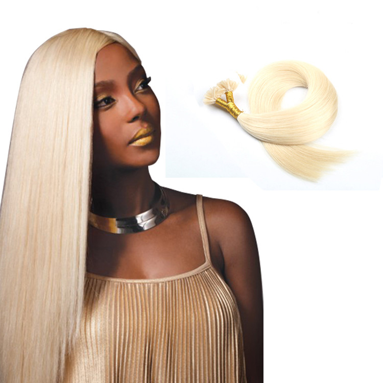 

wholesale pure indian remy virgin human hair U tip/nail tip hair #60 1g/strand 100 strands /lot Platinum blonde hair