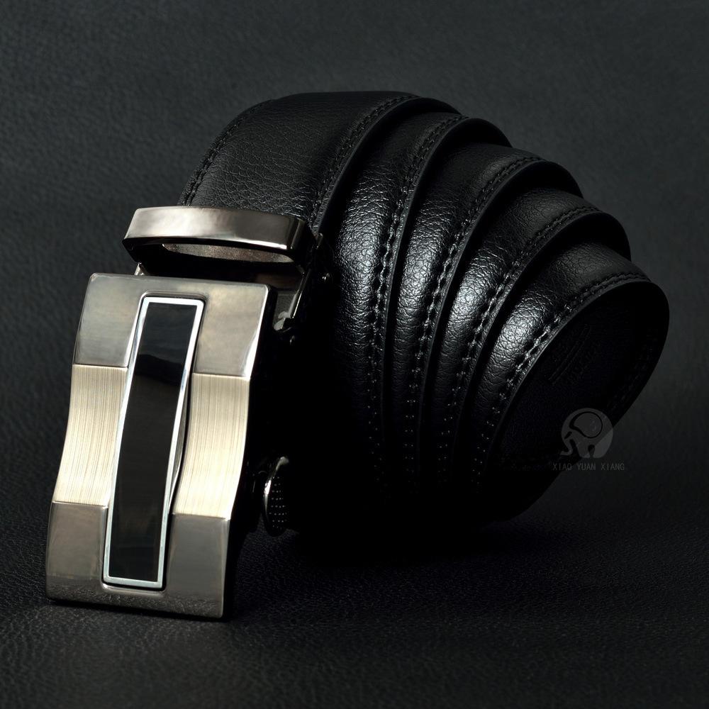

Business Automatic buckle Leather belts For Men 105-125cm, Black