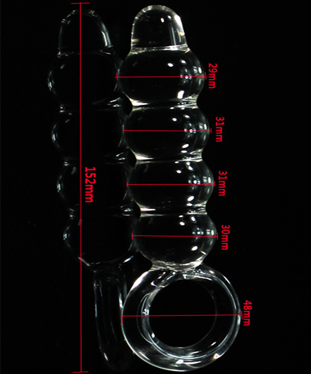 

Glass Anal Beads Butt Plug Penis Dildos Anus Pleasure In Adult Games,Fetish Erotic Sex Toys For Women And Men Gay - 152*31 mm 17905