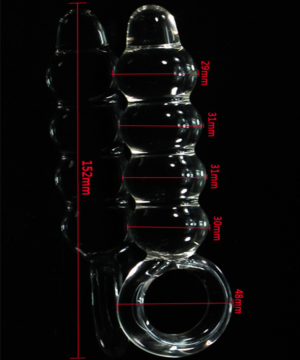 Glass Anal Beads Butt Plug Penis Dildos Anus Pleasure In Adult Games,Fetish Erotic Sex Toys For Women And Men Gay - 152*31 mm 17905