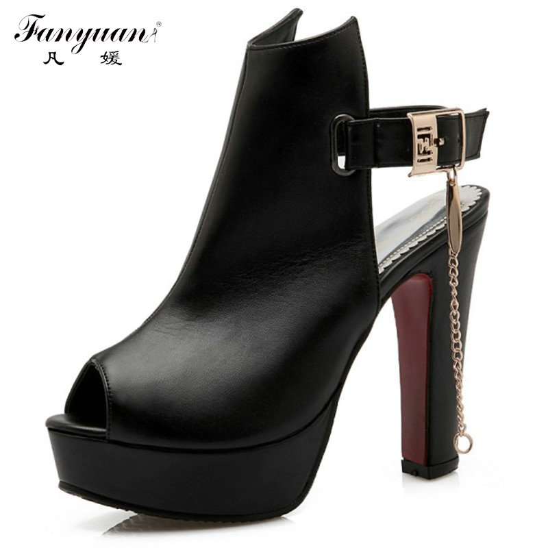 Wholesale-2016 New Arrivals Fashion Thick High Heels Sandal For Women Sexy Open Toe Summer Dress Shoes For Female Hot Sale