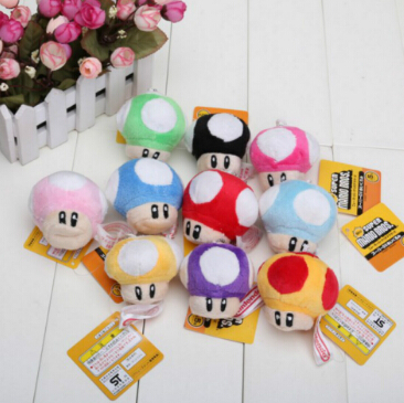 

Fashion children's toys super Marie brothers mushroom mobile phone bag hanging plush toy doll 10 colors optional