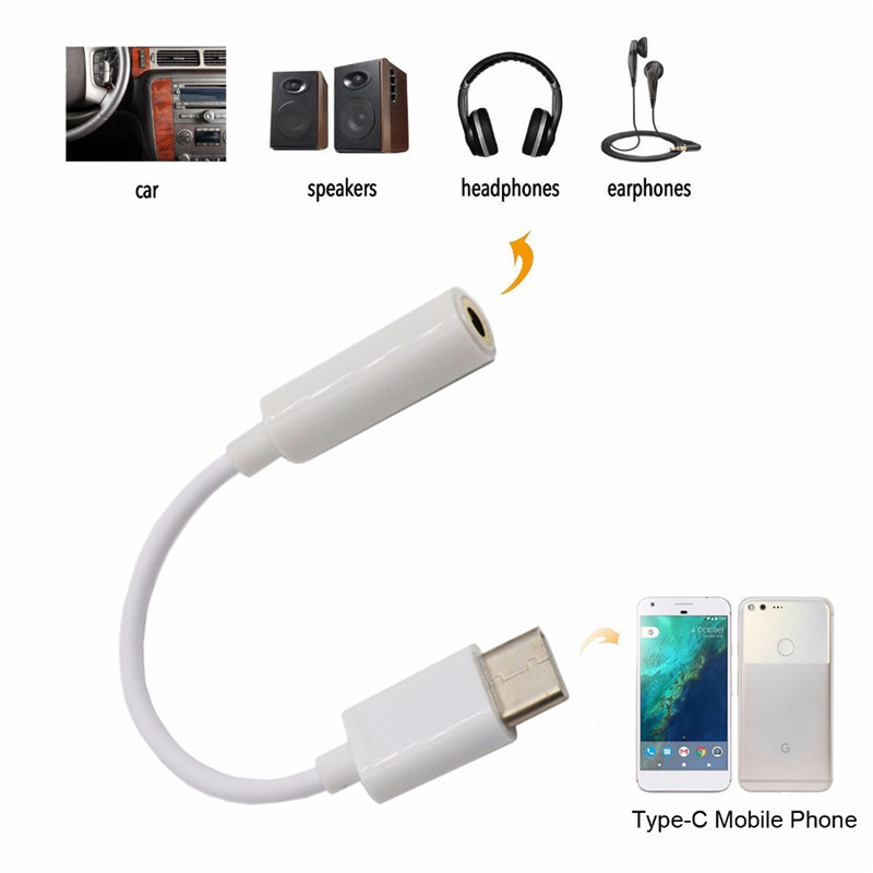

USB Adapters Type-C to 3.5 mm Audio Speaker Female Earphone Microphone Headset Jack Covertor Cable For Xiaomi 6 Huawei p9 LeEco Pro 3 Le 2