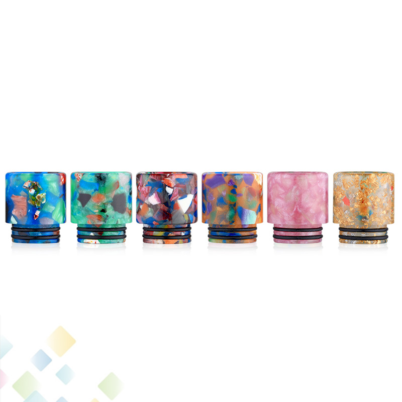 

TFV8 Epoxy Resin Drip Tip 810 Mouthpieces Floral Design Drip Tips Fit TFV8 TFV12 TFV8 Big Baby Atomizers DHL Free