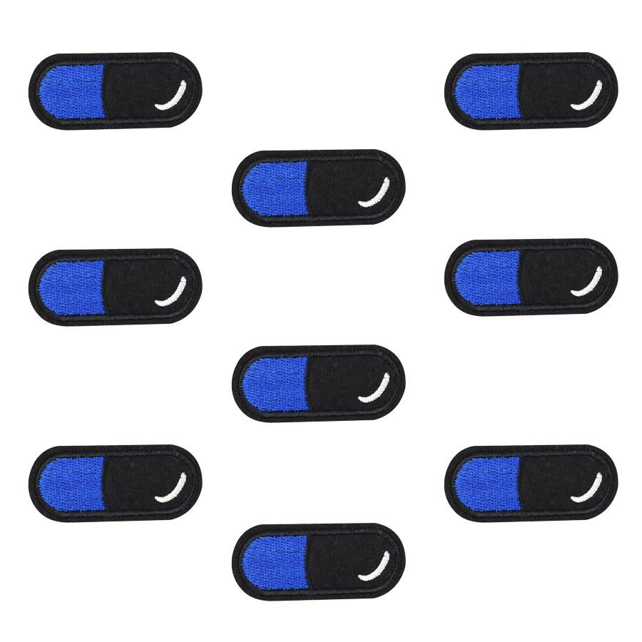 

10 pcs pills patches badges for clothing iron embroidered patch applique iron sew on patches sewing accessories for DIY clothes, Black