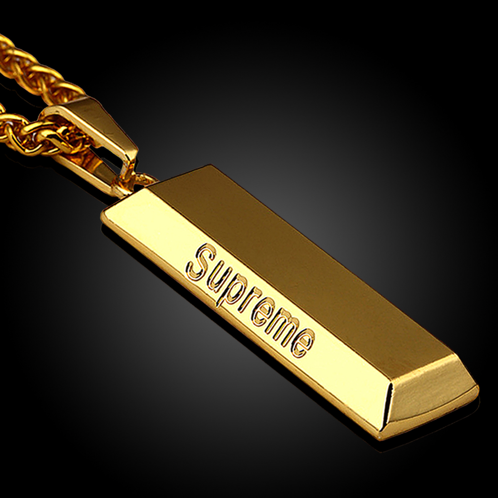 Necklace Hip hop Gold-Plated Shofar Necklace Pendant Hipster Sweater Chain Men and Women Accessories Chain Necklace Couple Gift Silver
