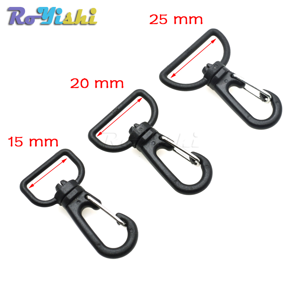 

100pcs/lot Plastic Black Rotating Swivel Snap Hook Buckle For Weave Paracord Lanyard Backpack Webbing Carabiner