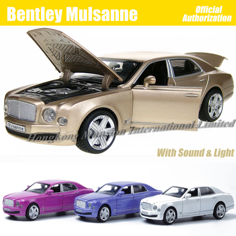 

1:32 Scale Diecast Alloy Metal Car Model ForBentley Mulsanne Collection Model Powerful Pull Back Toys Car With Sound&Light
