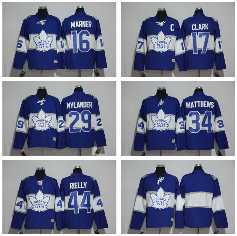 

100th Anniversary Toronto Maple Leafs 2017 Centennial Classic Jerseys 34 Auston Matthews 16 Mitchell Marner 29 William Nylander 44 Rielly