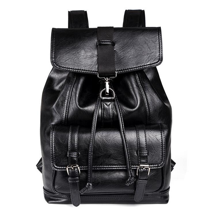 

Factory wholesale brand bag, fashion upgrade, PU leather leisure backpack, trend flip rope, student backpack, simple Korean Backpack