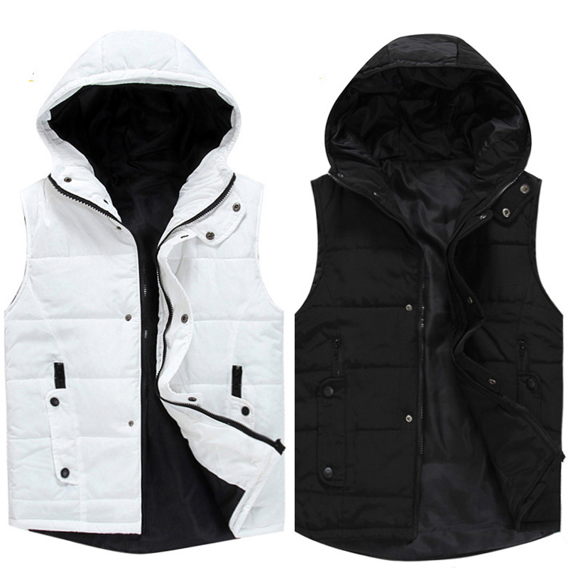 Wholesale- Black Winter Vest Men Jacket Waistcoat Styles Casual Vests of Men Coat Autumn Colete Masculino Slim Fit Gilet Homme