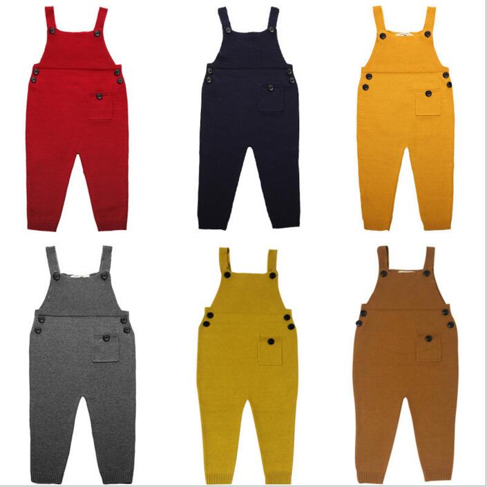 Fille Vêtements Combinaison Salopette Barboteuses Tricotées Bretelles Bretelles Combinaison Pantalon En Laine Pantalon À Bretelles De Mode Casual