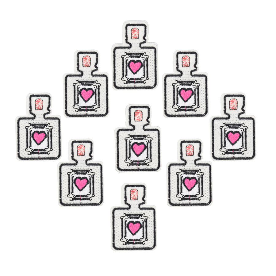 

Diy Perfume patches for clothing iron embroidered patch applique iron on patches sewing accessories badge stickers on clothes, Black